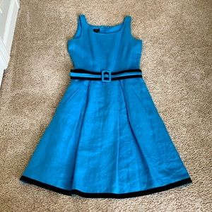 Blue linen dress